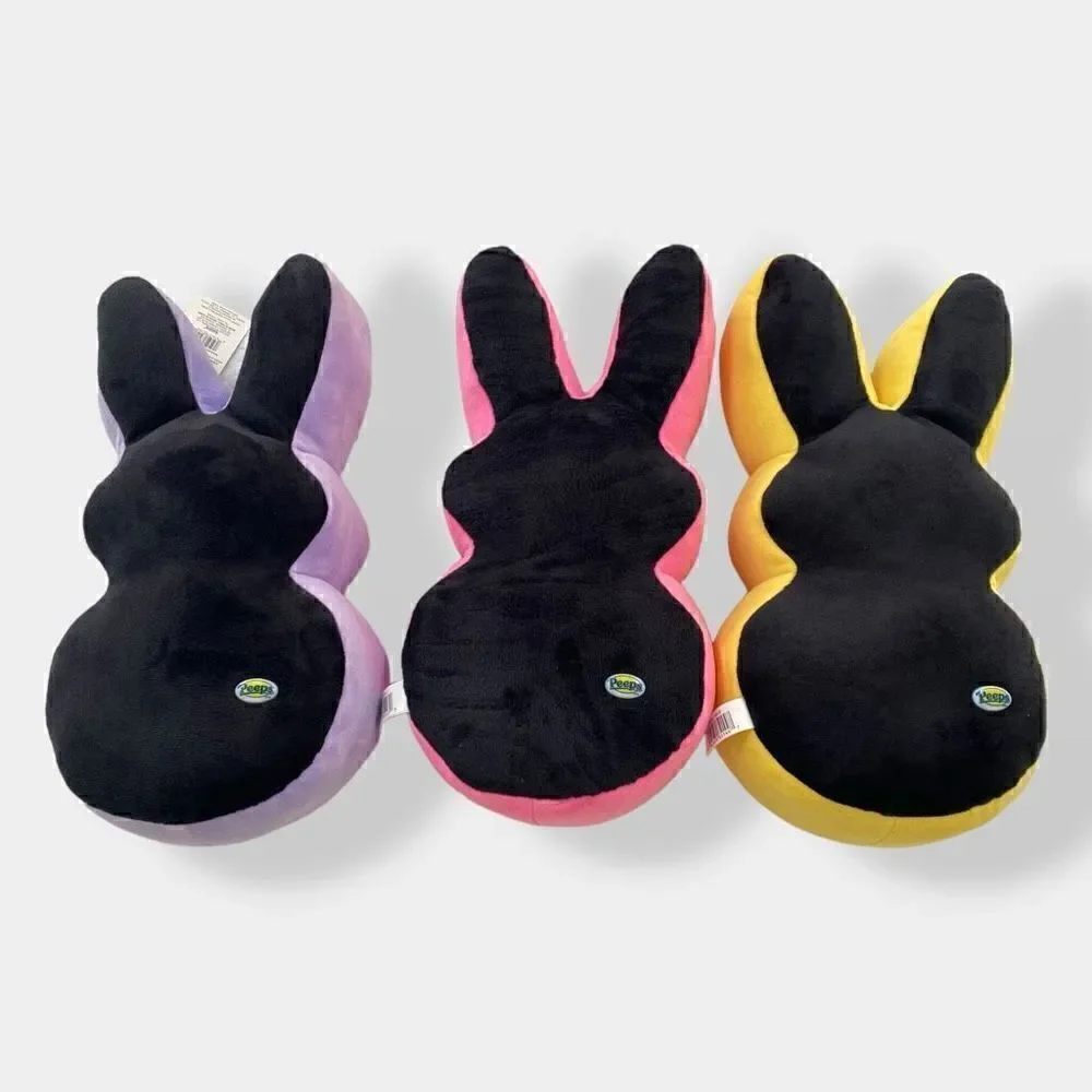 Peeps 17” Large Emo Peep Bunny Rabbit Plush Set Purple Yellow Pink NWT HTF RARE